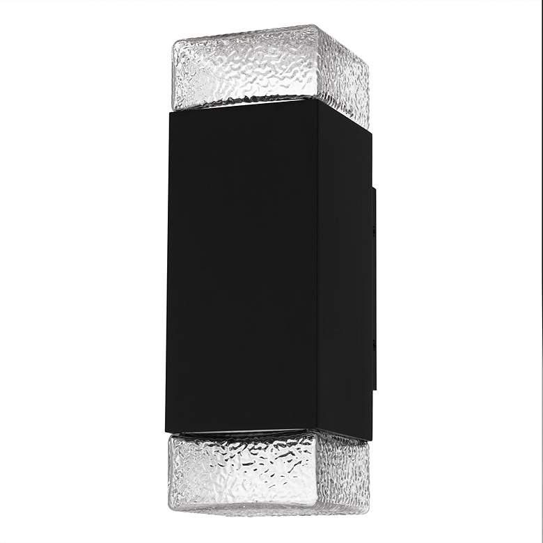 Image 2 Saxton Integrated LED Matte Black Outdoor Wall Lantern more views