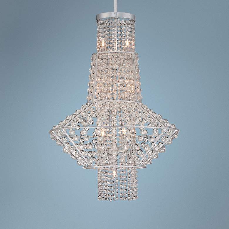 Image 1 Saybrook 18" Wide 7-Light Catalina Silver Beaded Pendant