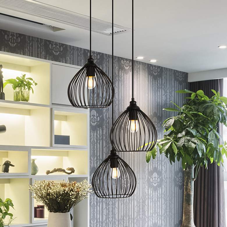 Image 1 Sayer Collection Pendant D16.0 H23.1 Lt:3 Black Finish