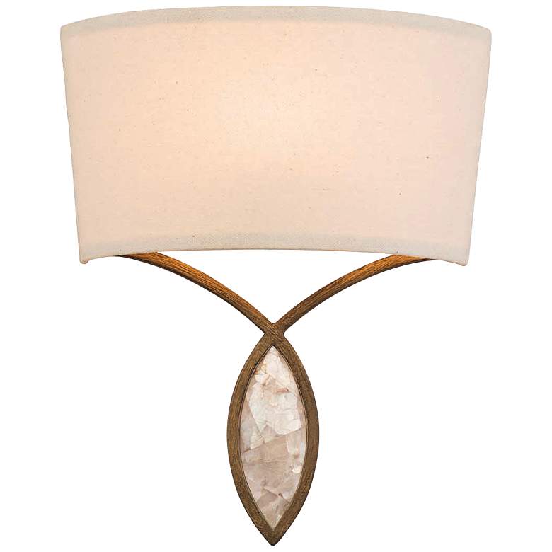 Image 1 Sayville 12" High Distressed Gold Wall Sconce