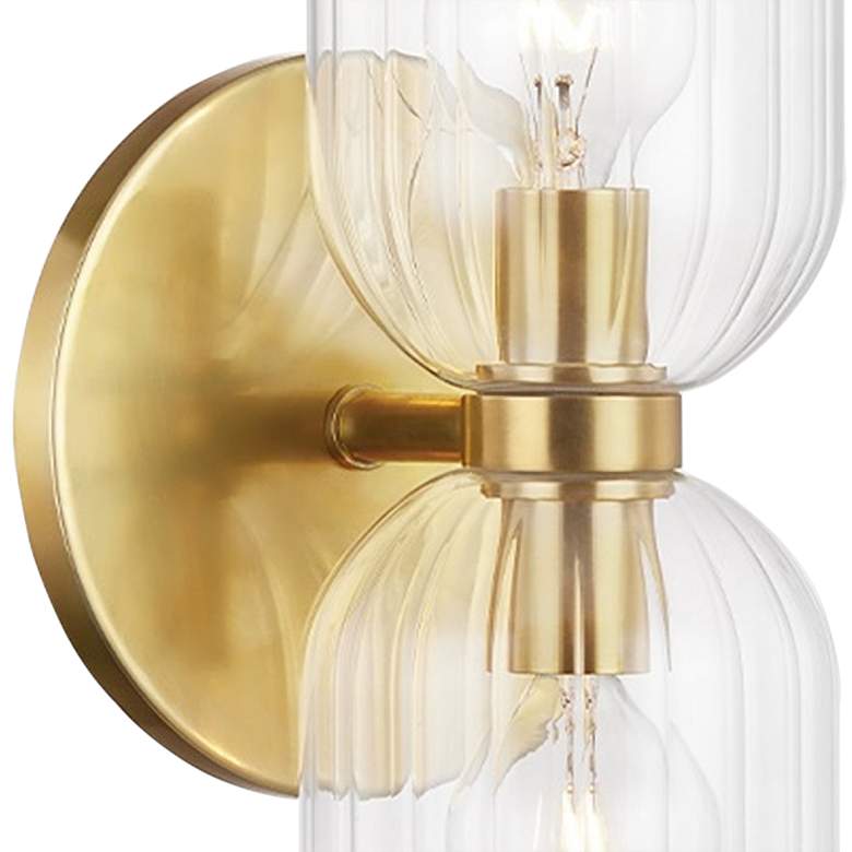 Image 2 Sayville 15 1/2" High Aged Brass 2-Light Wall Sconce more views