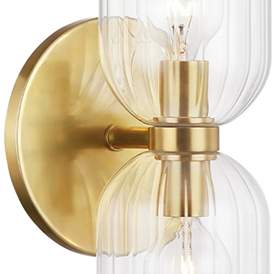 Image2 of Sayville 15 1/2" High Aged Brass 2-Light Wall Sconce more views
