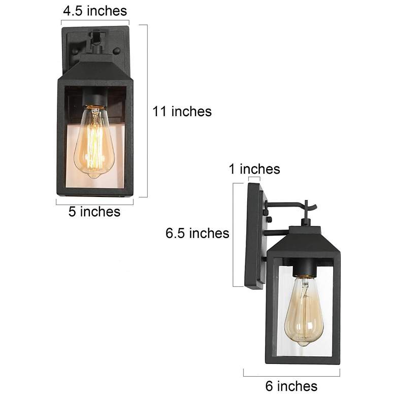 Image 3 Scaatropurea 11" High Textured Black Outdoor Wall Light more views
