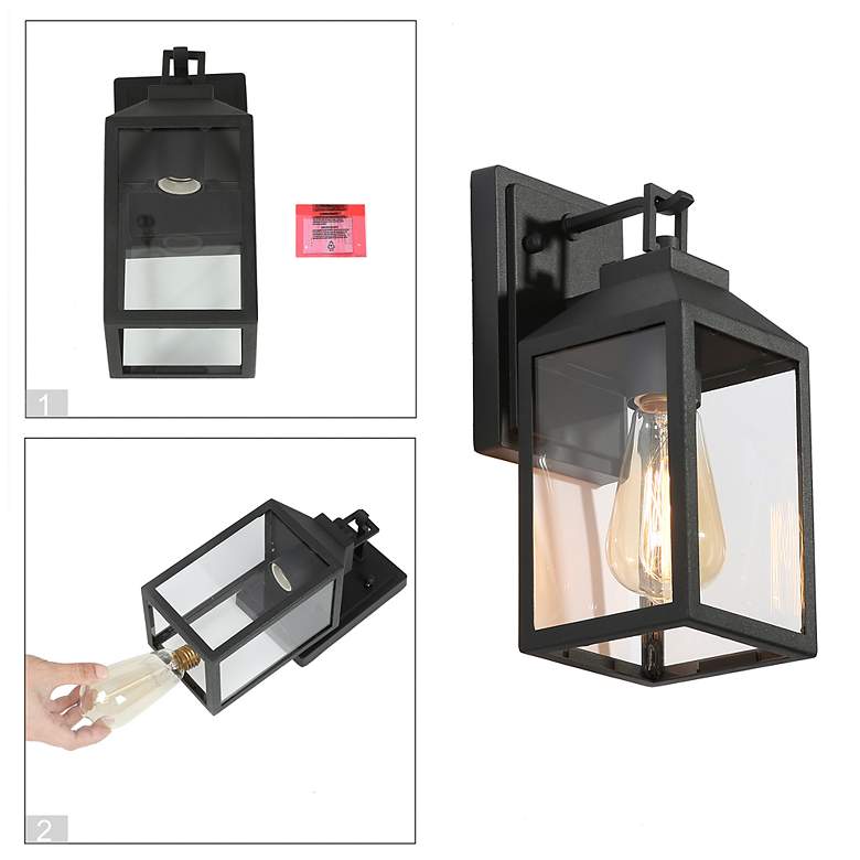 Image 5 Scaatropurea 11" High Textured Black Outdoor Wall Light more views
