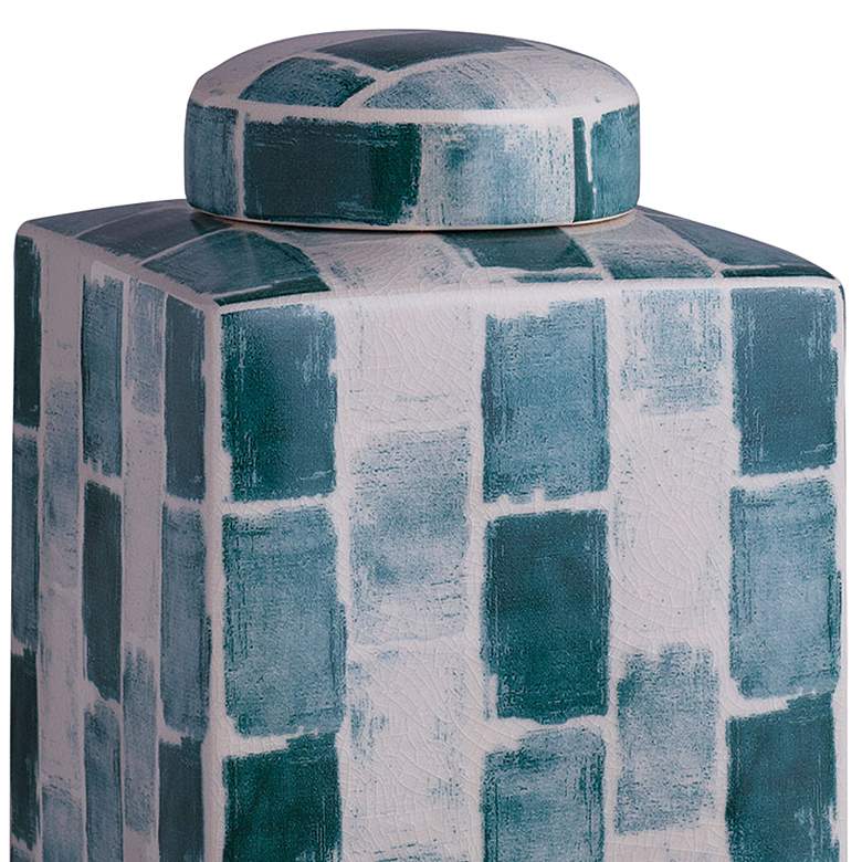 Image 2 Scalamandre Celadon Tile 13" High Tea Caddy w/ Lift-Off Lid more views