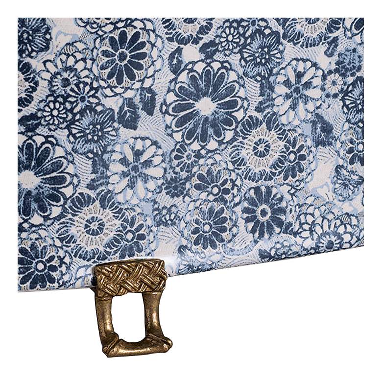 Image 2 Scalamandre Siberian Tiger Blue and White 18"W Oval Planter more views