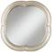 Scallop 30" Round Antique Silver Wall Mirror