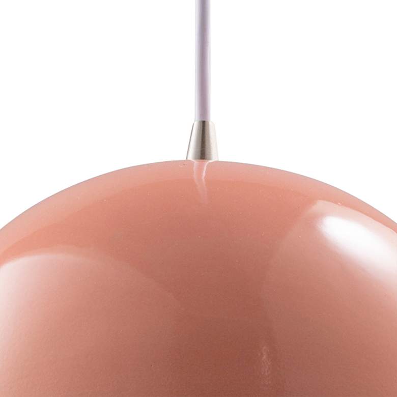 Image 3 Scallop 9" Wide Gloss Blush Ceramic LED Mini Pendant Light more views