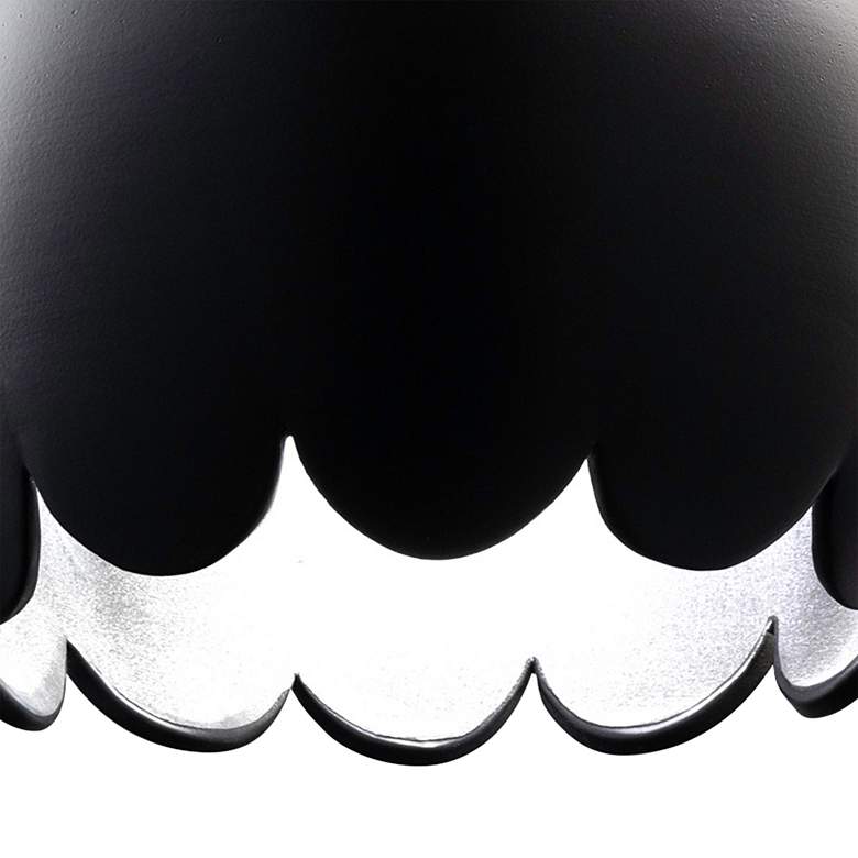 Image 2 Scallop 9" Wide Matte Black Ceramic LED Mini Pendant Light more views