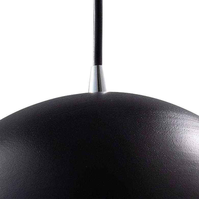 Image 3 Scallop 9 inch Wide Matte Black Ceramic LED Mini Pendant Light more views