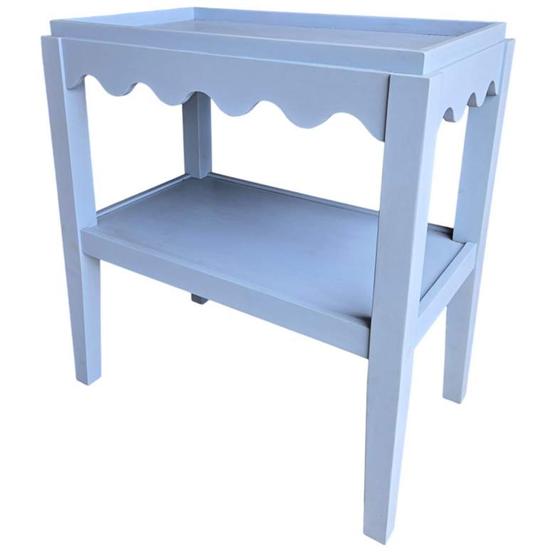 Image 2 Scallop Accent Table, Light Blue