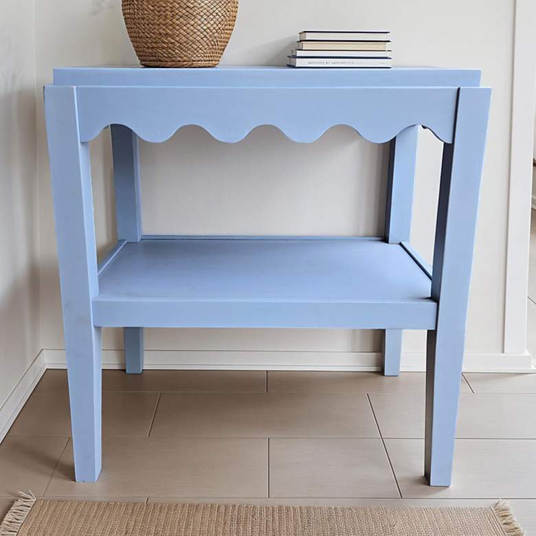 Image 1 Scallop Accent Table, Light Blue
