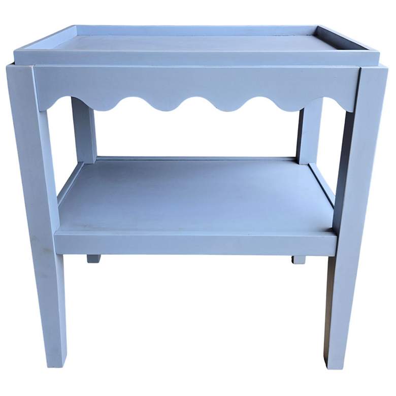 Image 4 Scallop Accent Table, Light Blue more views