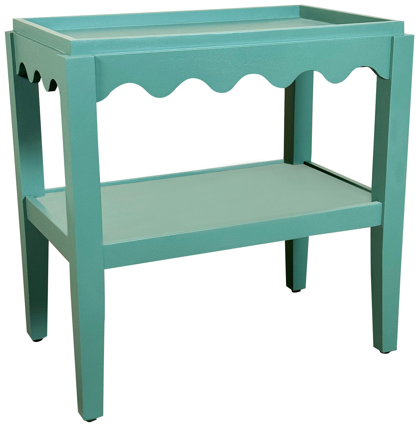 Image 2 Scallop Accent Table, Seagrass Green