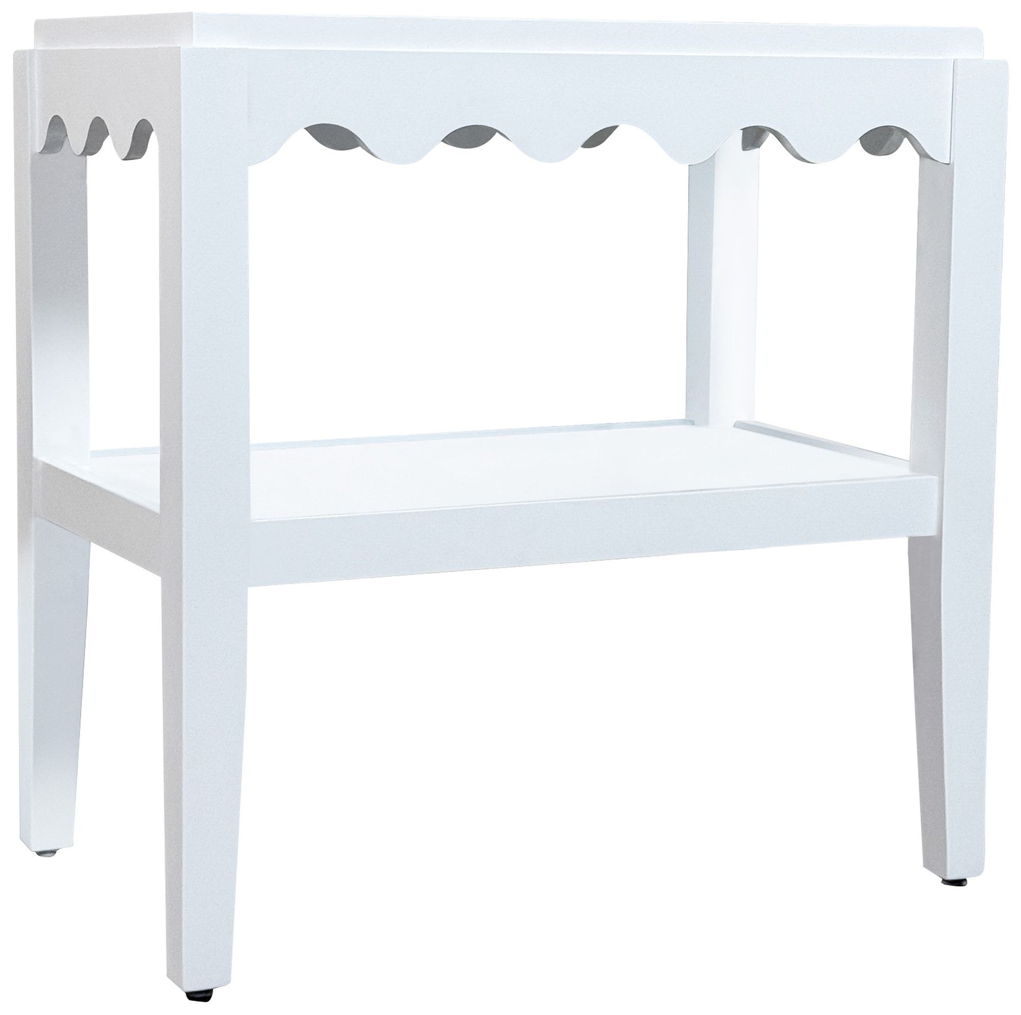 Image 2 Scallop Accent Table, White