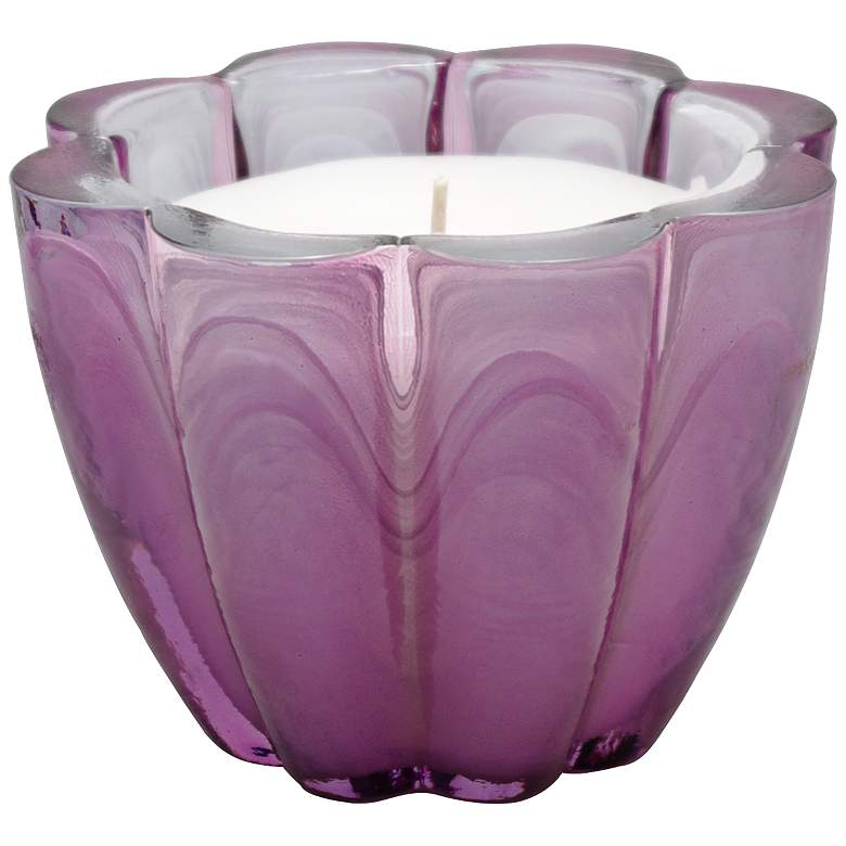Image 1 Scallop Art Glass Amethyst Fragranced Candle
