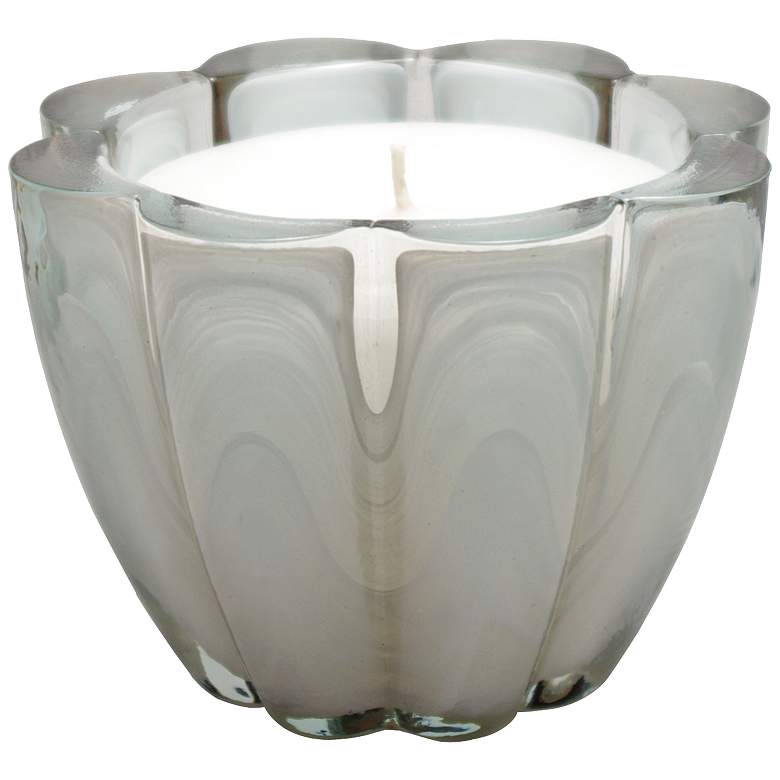 Image 1 Scallop Art Glass Slate Gray Fragranced Candle
