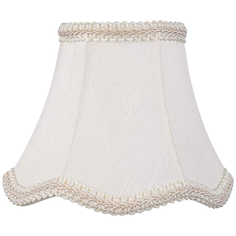 Image 1 Scallop Bottom Cream Chandelier Lamp Shade 3x5.5x4.5 (Clip-On)