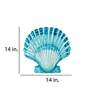 Scallop Shell 19" Wide Blue Metal Wall Decor