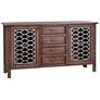 Scallop Silver and Natural Wood Two Door Sideboard