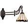 Scalloped Bronze Tiffany Style Swing Arm Wall Lamp