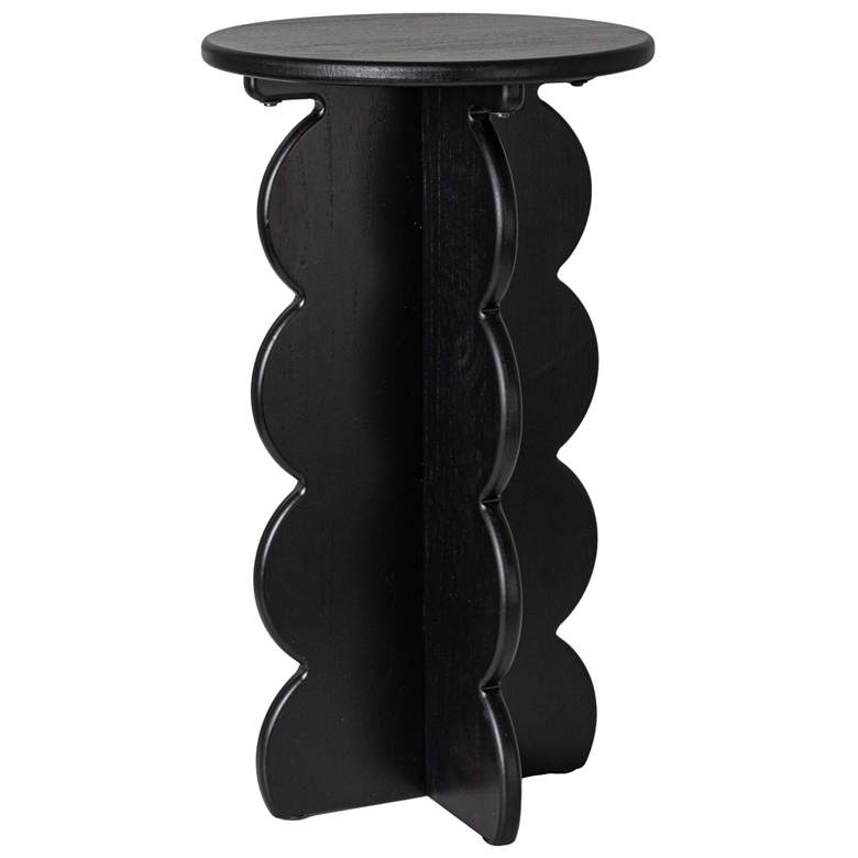 Image 2 Scalloped Edge Accent Table in Matte Black Finish