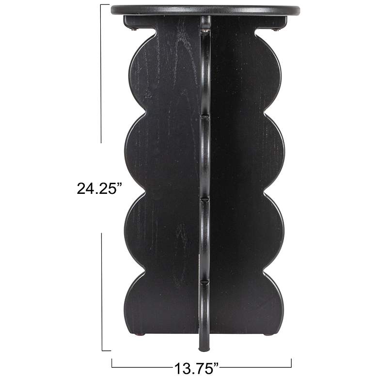 Image 3 Scalloped Edge Accent Table in Matte Black Finish more views