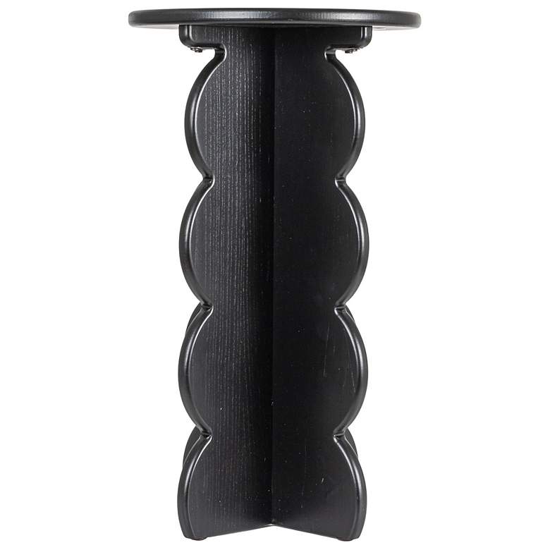 Image 5 Scalloped Edge Accent Table in Matte Black Finish more views