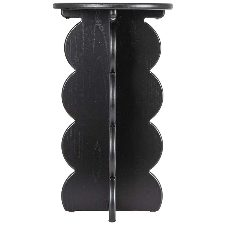 Image 7 Scalloped Edge Accent Table in Matte Black Finish more views