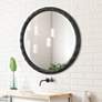 2_Scalloped Edge Aged Black 38" Round Wall Mirror