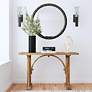 5_Scalloped Edge Aged Black 38" Round Wall Mirror more views