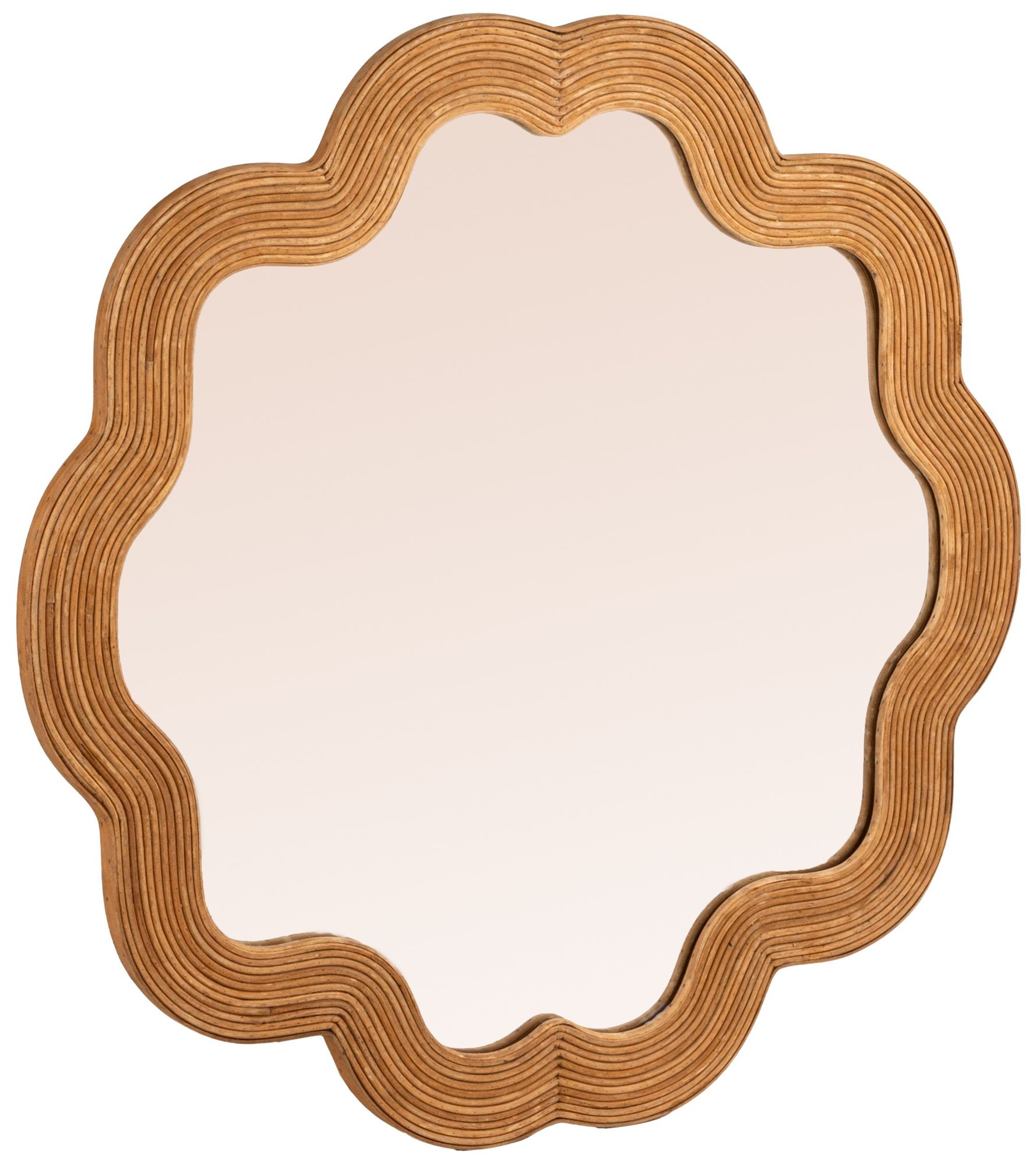 Image 3 Scalloped Rattan Framed Wall Mirror more views
