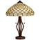 Scalloped Tiffany Style Art Glass Harpo Iron Table Lamp