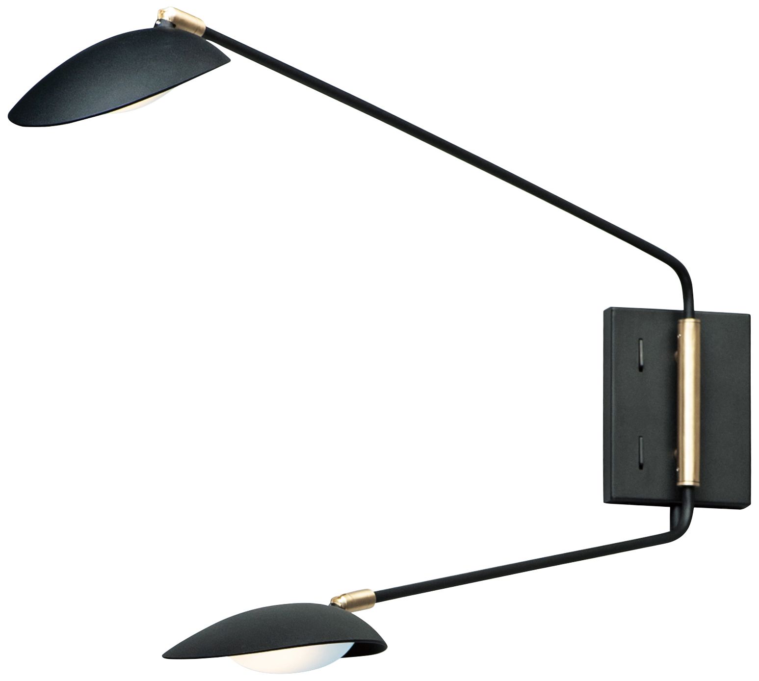 2 light swing arm wall lamp