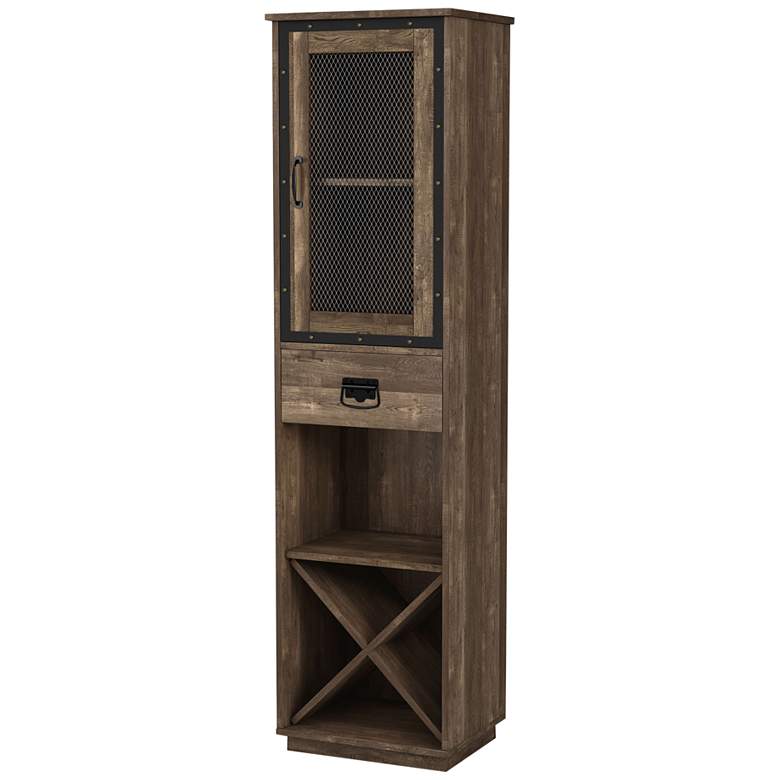 Image 2 Scandi 19 3/4" Wide Reclaimed Oak 1-Drawer Tower Cabinet