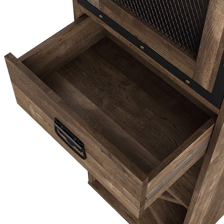 Image 3 Scandi 19 3/4" Wide Reclaimed Oak 1-Drawer Tower Cabinet more views
