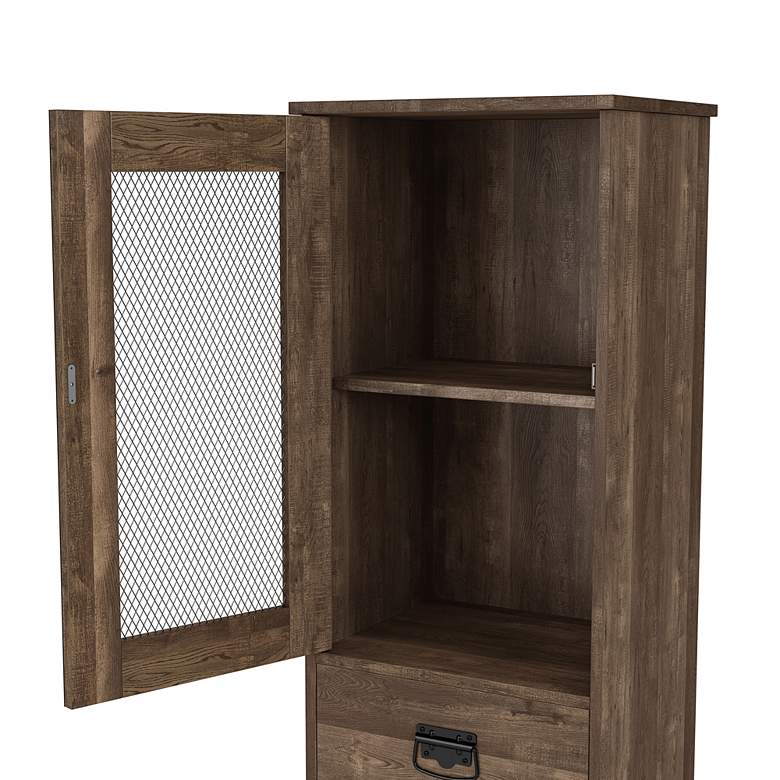 Image 4 Scandi 19 3/4" Wide Reclaimed Oak 1-Drawer Tower Cabinet more views