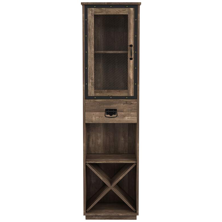 Image 7 Scandi 19 3/4" Wide Reclaimed Oak 1-Drawer Tower Cabinet more views