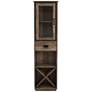 Scandi 19 3/4" Wide Reclaimed Oak 1-Drawer Tower Cabinet