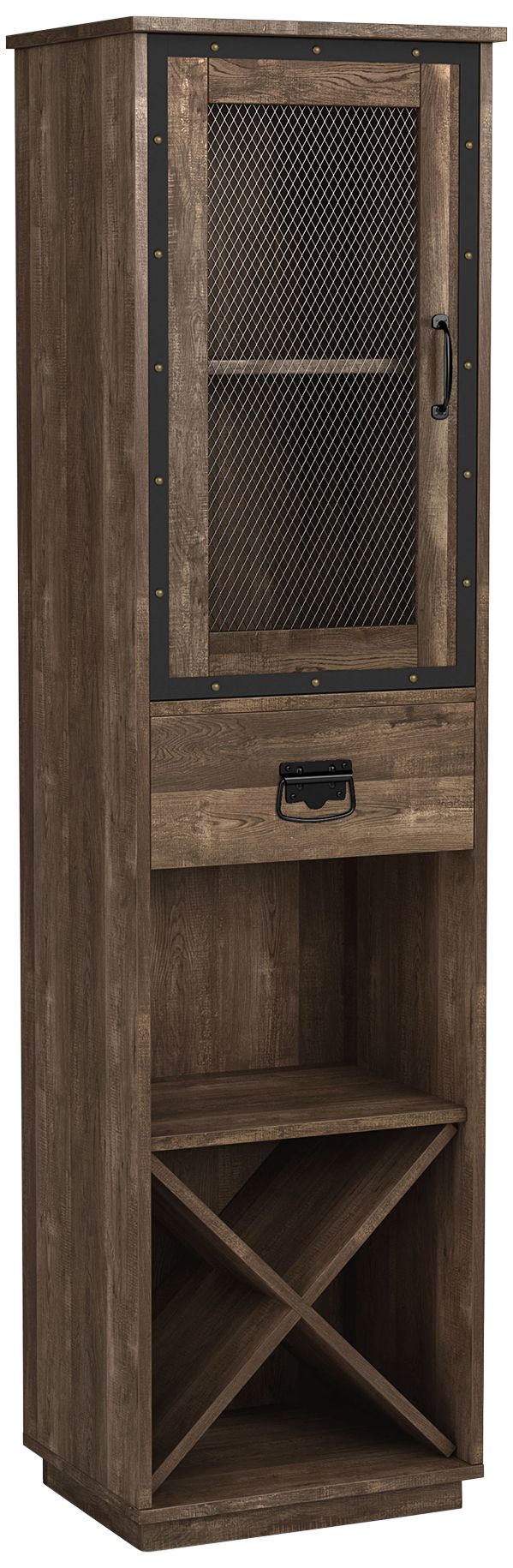 Scandi 19 3/4" Wide Reclaimed Oak 1-Drawer Tower Cabinet