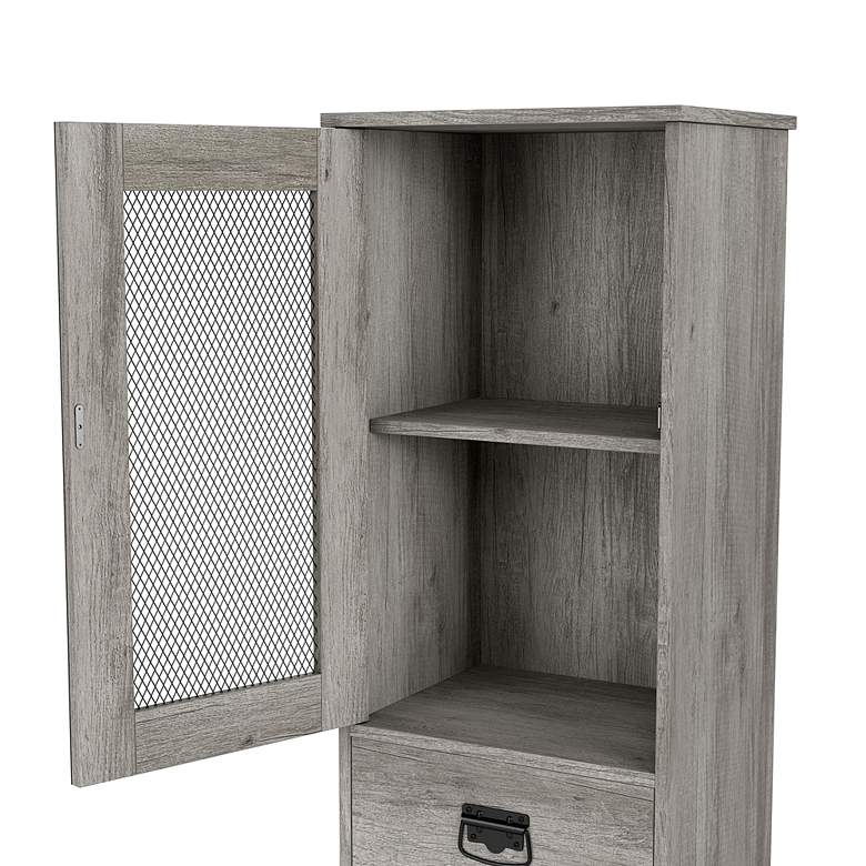 Image 3 Scandi 19 3/4" Wide Vintage Gray 1-Drawer Tower Cabinet more views