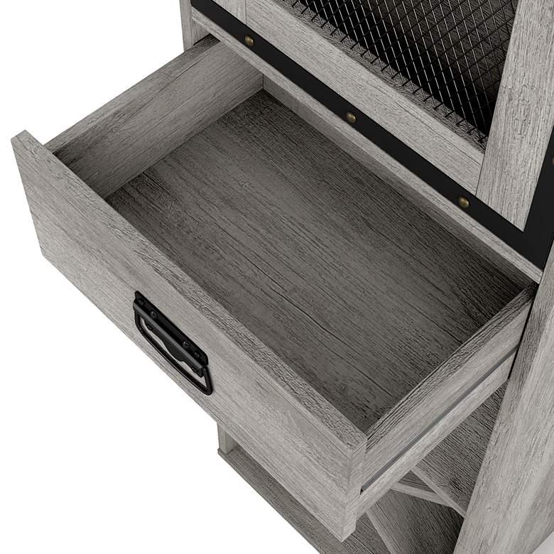 Image 4 Scandi 19 3/4" Wide Vintage Gray 1-Drawer Tower Cabinet more views