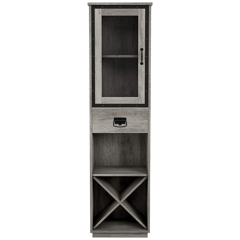 Image 6 Scandi 19 3/4" Wide Vintage Gray 1-Drawer Tower Cabinet more views