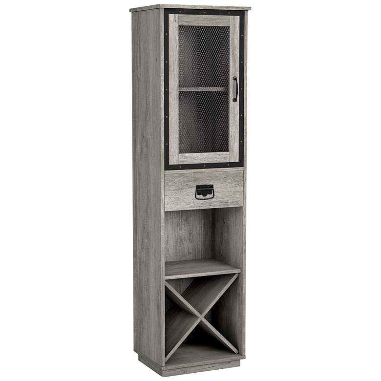 Image 7 Scandi 19 3/4" Wide Vintage Gray 1-Drawer Tower Cabinet more views