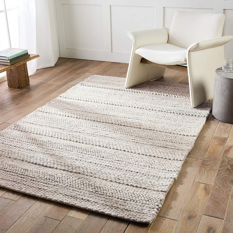 Image 1 Scandinavian Dula Lagom SCD27 5'x8' Ivory Gray Wool Area Rug