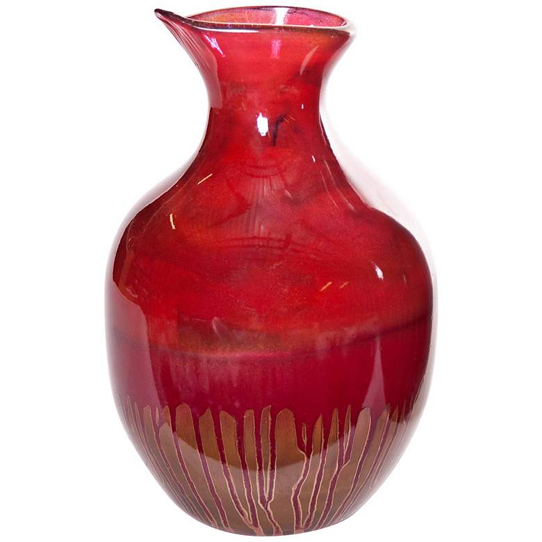 Image 1 Scarlet Drip Recycled Glass Small Urn