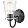 Scarlett - 1 Light 5" LED Bath Light - Matte Black - Clear Shade