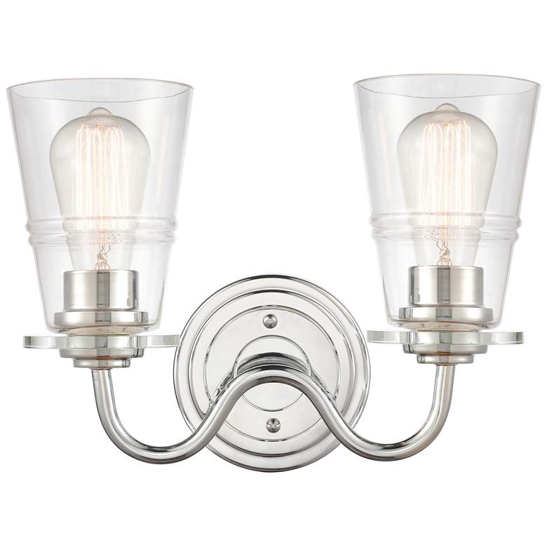 Image 1 Scarlett 14" 2-Light Polished Chrome Bath Light w/ Clear Shade