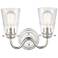 Scarlett 14" 2-Light Polished Chrome Bath Light w/ Clear Shade