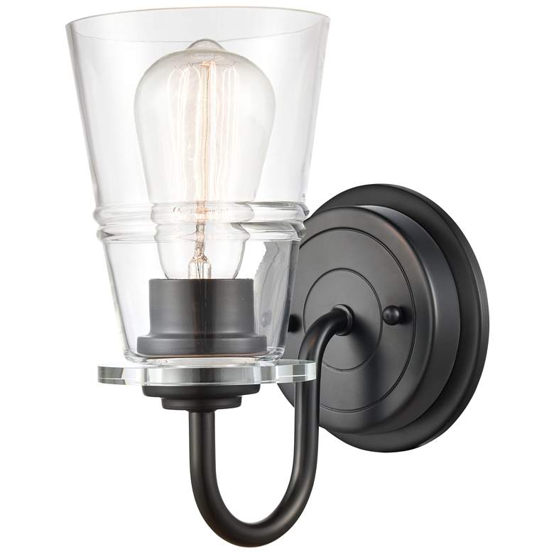 Image 1 Scarlett 5" Matte Black Bath Light w/ Clear Shade